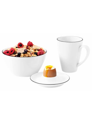 Seltmann Weiden 6er Set Eierbecher Lido Black Line ø 12,5 cm in weiß