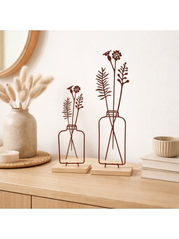 UNUS Aufsteller Blumenvase 2er Set in Rost