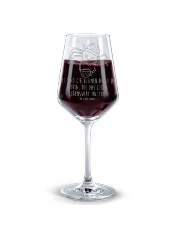 Mr. & Mrs. Panda Rotwein Glas Spinne Agathe Kaffee mit Spruch in Transparent