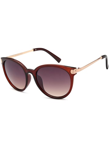 styleBREAKER Cateye Sonnenbrille in Braun-Gold / Braun Verlauf