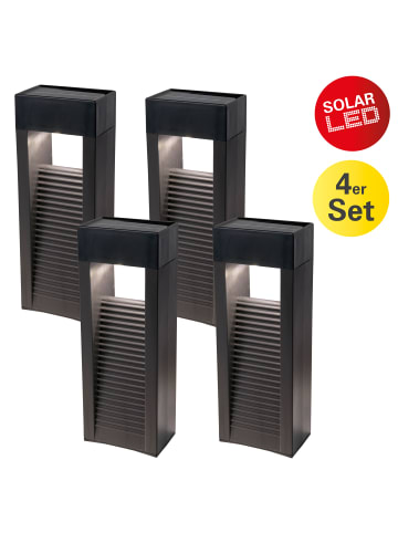 näve LED Solarleuchte "PULHEIM" in schwarz - (L)8 cm x (B)5.2 cm x (H)33.2 cm