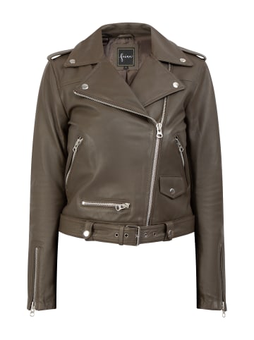 faina Damen Lederjacke in Taupe