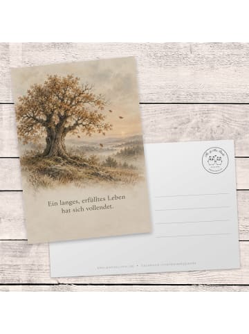 Mr. & Mrs. Panda Trauerspruchkarte Baum würdig Design mit Spruch in Weiß