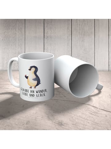 Mr. & Mrs. Panda Plastikbecher Pinguin Marienkäfer mit Spruch in Weiß