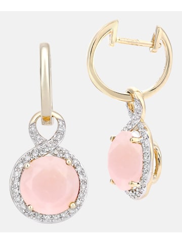 Diamant L'éternel Creolen aus 375 Gelbgold mit Diamant mit Opal