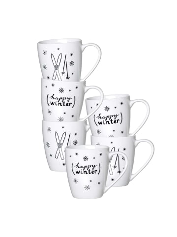 Ritzenhoff & Breker 6er Set Henkelbecher Happy Winter 360 ml in weiß