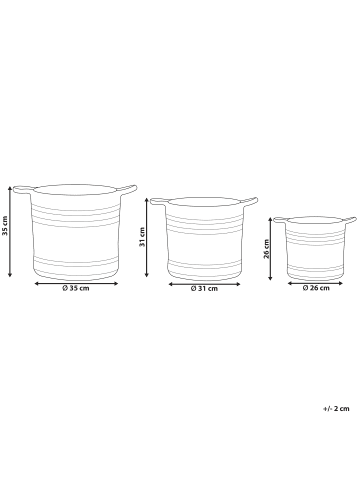 Beliani 3er-Set Bad-Kleinaufbewahrung ZHOB in /Beige