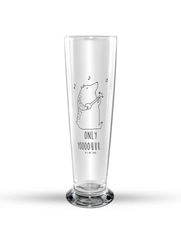 Mr. & Mrs. Panda Bierglas Bär Gitarre mit Spruch in Transparent