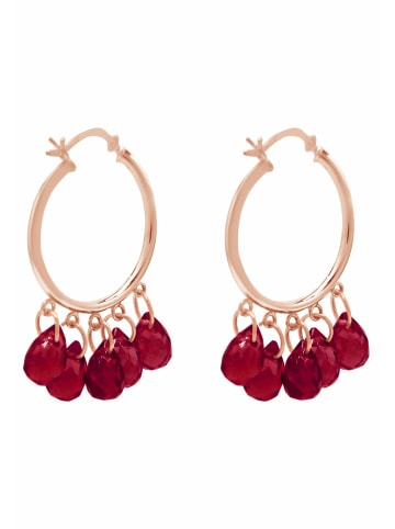 Gemshine Ohrringe Granat Tropfen in rose gold coloured