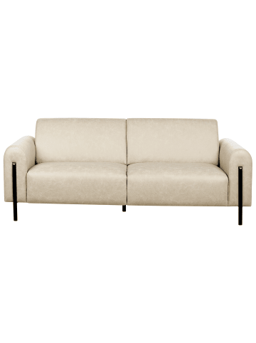 Beliani 3-Sitzer Sofa ASKIM in Beige/Schwarz - (W) 207 x (H) 87 x (L) 89 cm