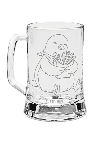 Mr. & Mrs. Panda Bierglas Taube Winter Pommes ohne Spruch in Transparent