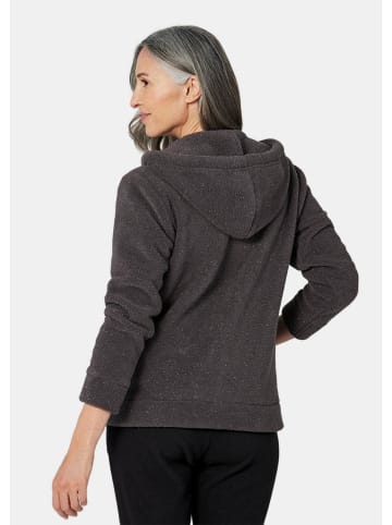 GOLDNER Kurzgröße:  Flausch-Freizeitjacke in Blousonform in anthrazit / silber