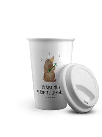 Mr. & Mrs. Panda Kaffeebecher To Go Bär Lied mit Spruch in Weiß