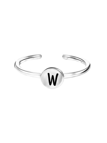 Lucardi 925 Silber Ring "Buchstabe W" Buchstabe