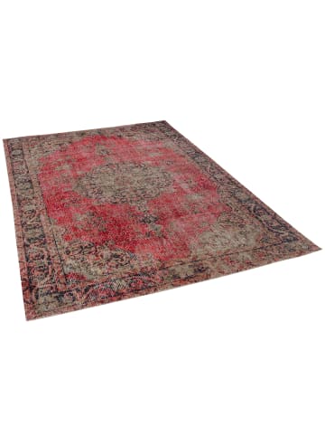 Pergamon Kurzflor Designer Teppich Modern Vintage Orient Muster in Rot Beige