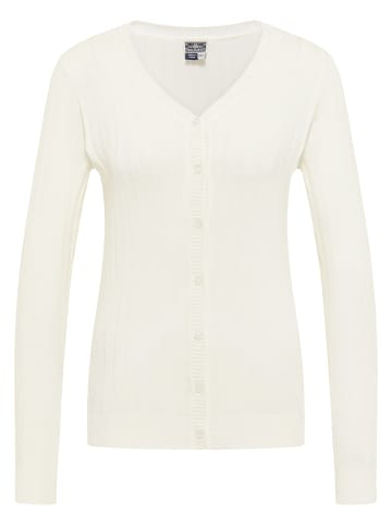 DreiMaster Damen Strickjacke Mit Knöpfen in Wollweiss