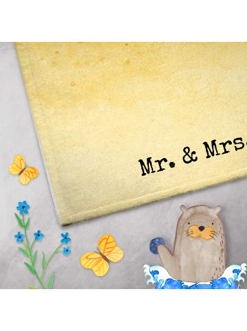 Mr. & Mrs. Panda Gästehandtuch Sternzeichen Krebs Design mit Spruch in Weiß