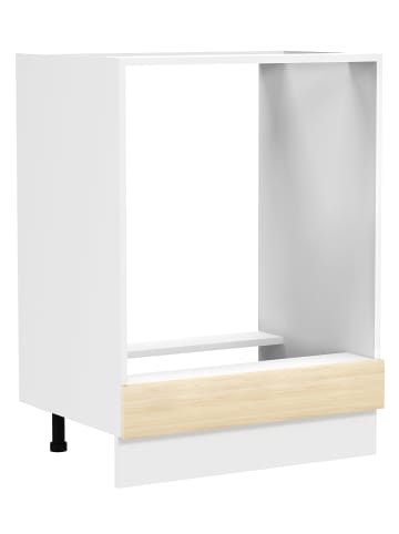 VCM  Ofenschrank Breite 60 cm Küche Fasola in Weiß / Honig-Eiche