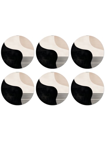 OnlyWow Glasuntersetzer 6er-Set Abstracte Formen