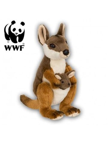 WWF Plüschtier - Känguru mit Baby (19cm) in braun