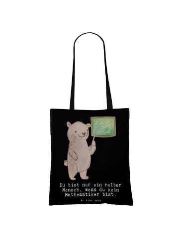 Mr. & Mrs. Panda Tragetasche Mathematiker Herz mit Spruch in Schwarz