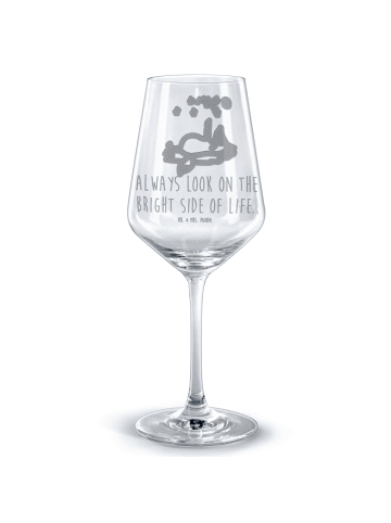 Mr. & Mrs. Panda Weinglas Fuchs Sterne mit Spruch in Transparent