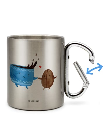 Mr. & Mrs. Panda Edelstahlbecher Kaffee Bohne ohne Spruch in Silber