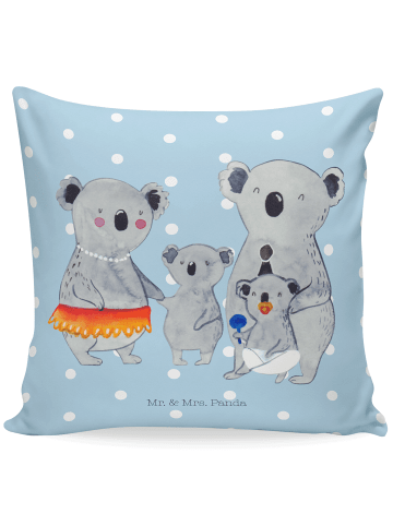 Mr. & Mrs. Panda Sofa Kissen Koala Familie ohne Spruch in Blau Pastell