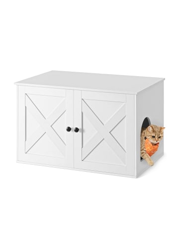 Feandrea Katzenhaus Hains in Weiß - (B)53 x (H)50 x (T)80 cm