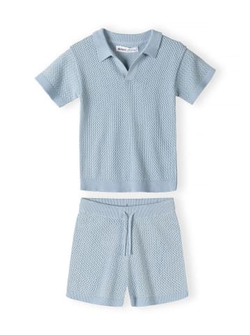 Minoti 2-tlg T-Shirt & Shorts 29KNIT201 in hellblau