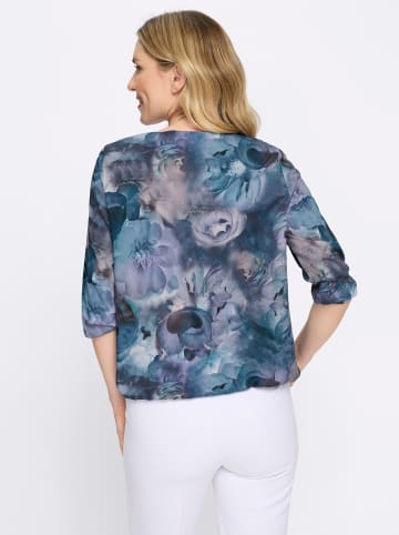 Sieh an! Schlupfbluse in marine-aquamarin-bedruckt
