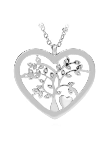 Himmelsflüsterer  Lebensbaum Halskette Herz "Liebe" - Farbe: Silber