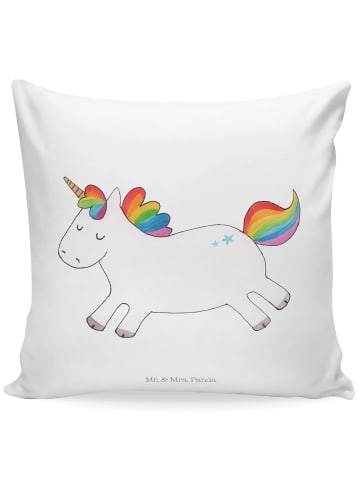 Mr. & Mrs. Panda Kissen 40x40 Einhorn Happy ohne Spruch in Weiß