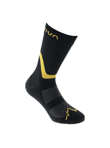 LA SPORTIVA - Hiking Socks - Wandersocken (black/yellow, S) in schwarz gelb