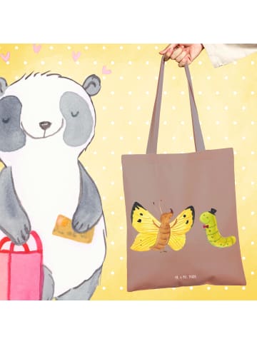 Mr. & Mrs. Panda Tasche Raupe Schmetterling ohne Spruch in Braun Pastell