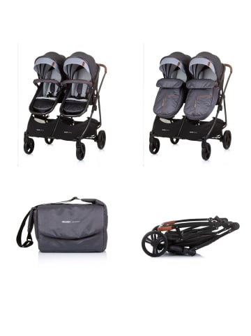 Chipolino Geschwisterkinderwagen Duo Smart in grau