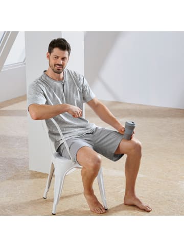 Erwin Müller Single-Jersey Shorty in grau/weiß