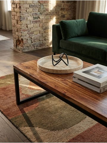 KADIMA DESIGN Couchtisch 110x40x60 cm Sheesham Massivholz / Metall Wohnzimmertisch,