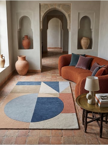 KADIMA DESIGN Teppich Wolle Geometrisch Strapazierfähig in Multicolor-Pastell