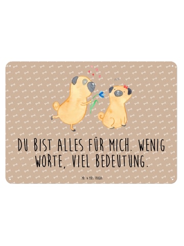 Mr. & Mrs. Panda Blechschild Mops Verliebt mit Spruch in Hundeglück