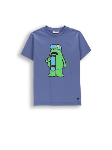 MOKIDA Baumwoll-T-Shirt mit kurzen Ärmeln in blau