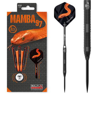 BULLS Steeldarts Mamba 97 M5 Dartpfeile 97% Tungsten Darts-Set Profi in red snake