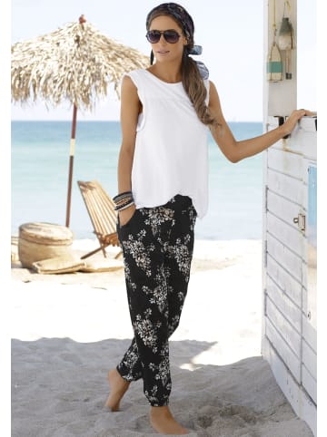 LASCANA Strandhose in schwarz-creme