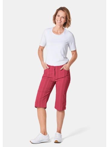 GOLDNER Bermuda in strukturierter elastischer Ware in rot