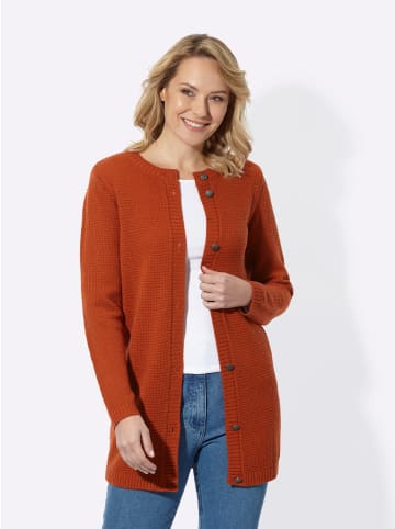 Sieh an! Long-Strickjacke in rostrot