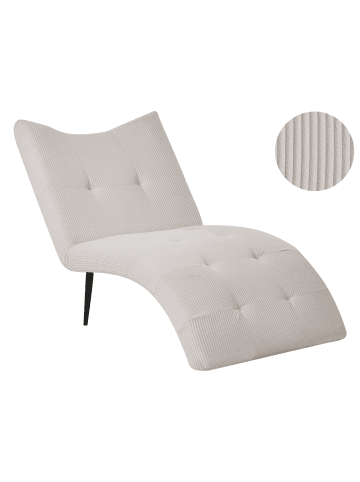 Beliani Chaiselongue QUILLY in Beige/Schwarz - (W) 83 x (H) 97 x (L) 153 cm