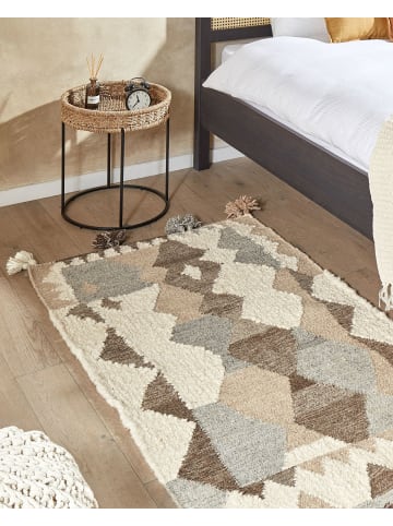 Beliani Kelim ARALEZ in Bunt/Beige/Braun - (W) 80 x (L) 150 cm