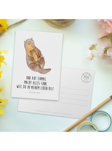 Mr. & Mrs. Panda Grußkarte Otter Kind mit Spruch in Weiß