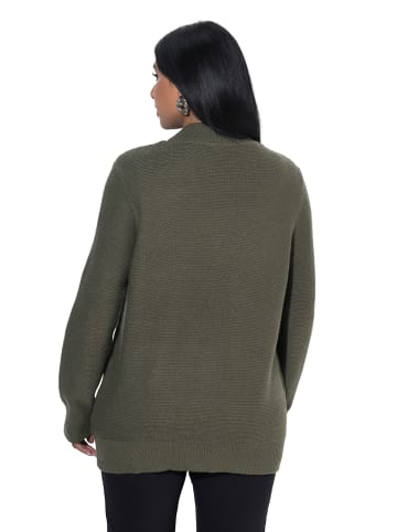 Ulla Popken Pullover in dunkel khaki