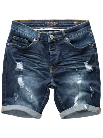 Amaci&Sons Destroyed Jeans Shorts SAN DIEGO in Dunkelblau